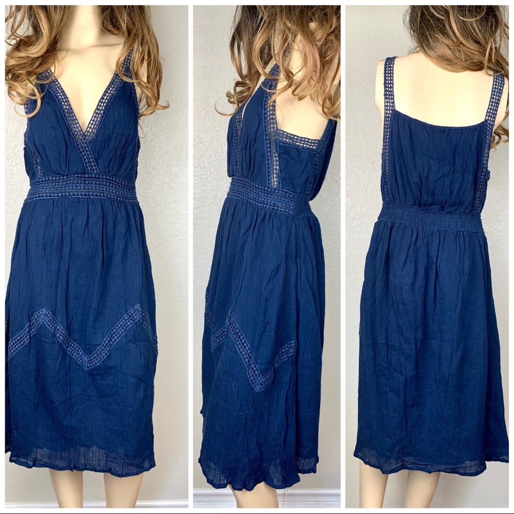 Cotton Dress Navy Blue